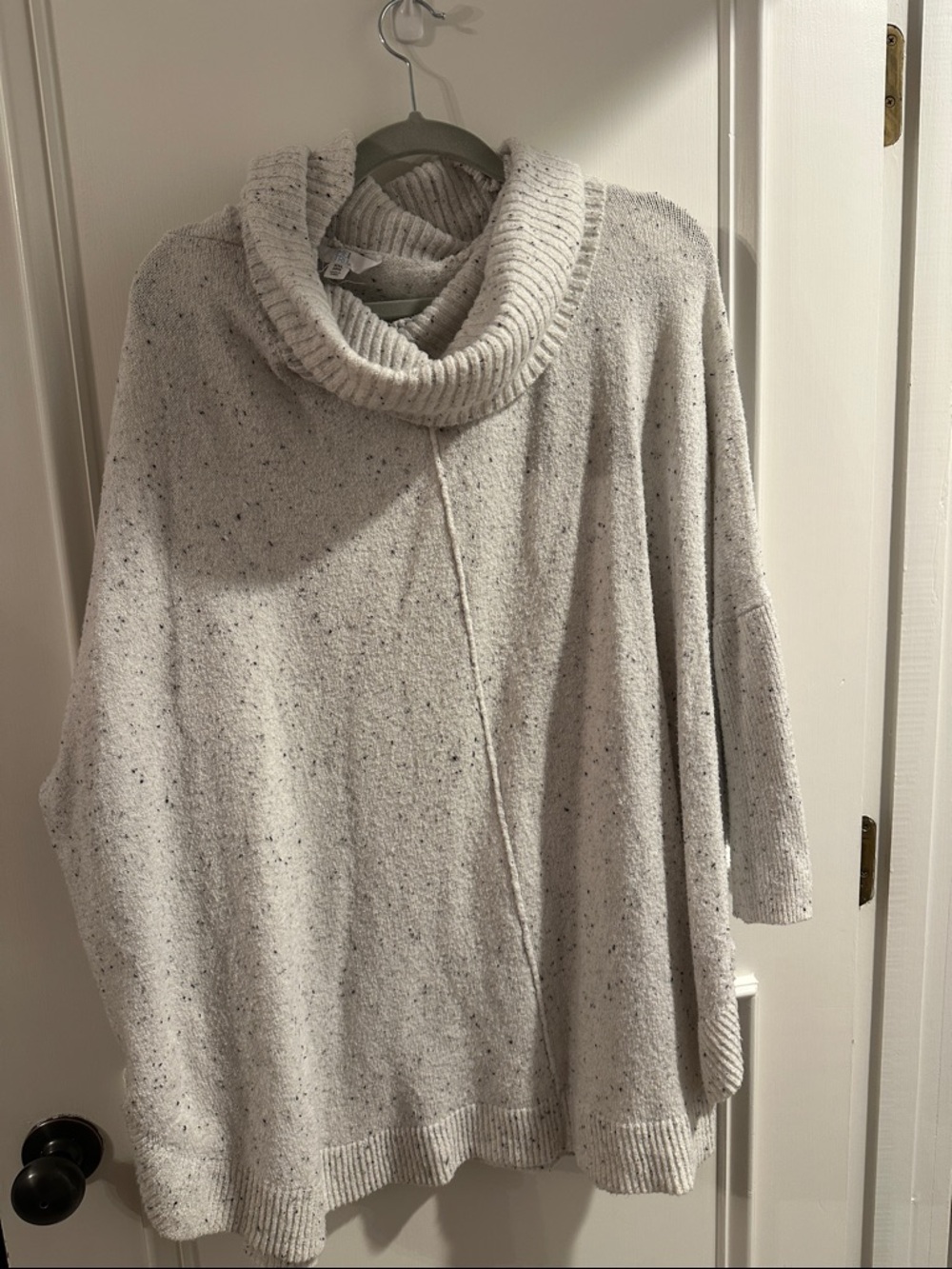 Time and Tru Speckled Cream Cowl Neck Sweater